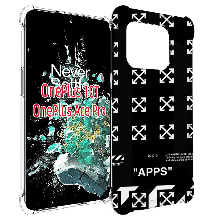 

Чехол MyPads оф-вайт-значки для OnePlus 10T, Прозрачный, Tocco