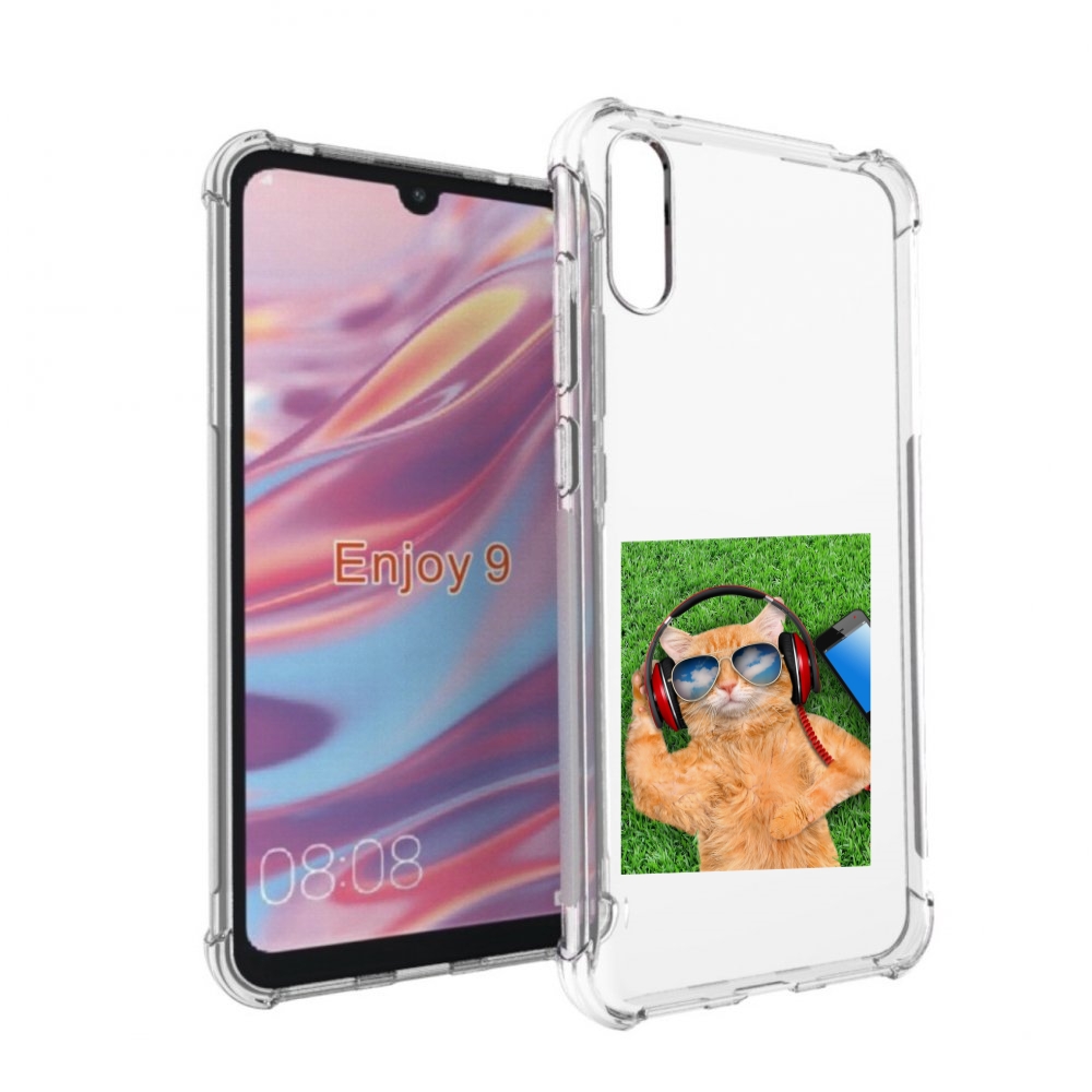 

Чехол бампер MyPads Кот-кайфарик для Huawei Enjoy 9, Прозрачный, Tocco