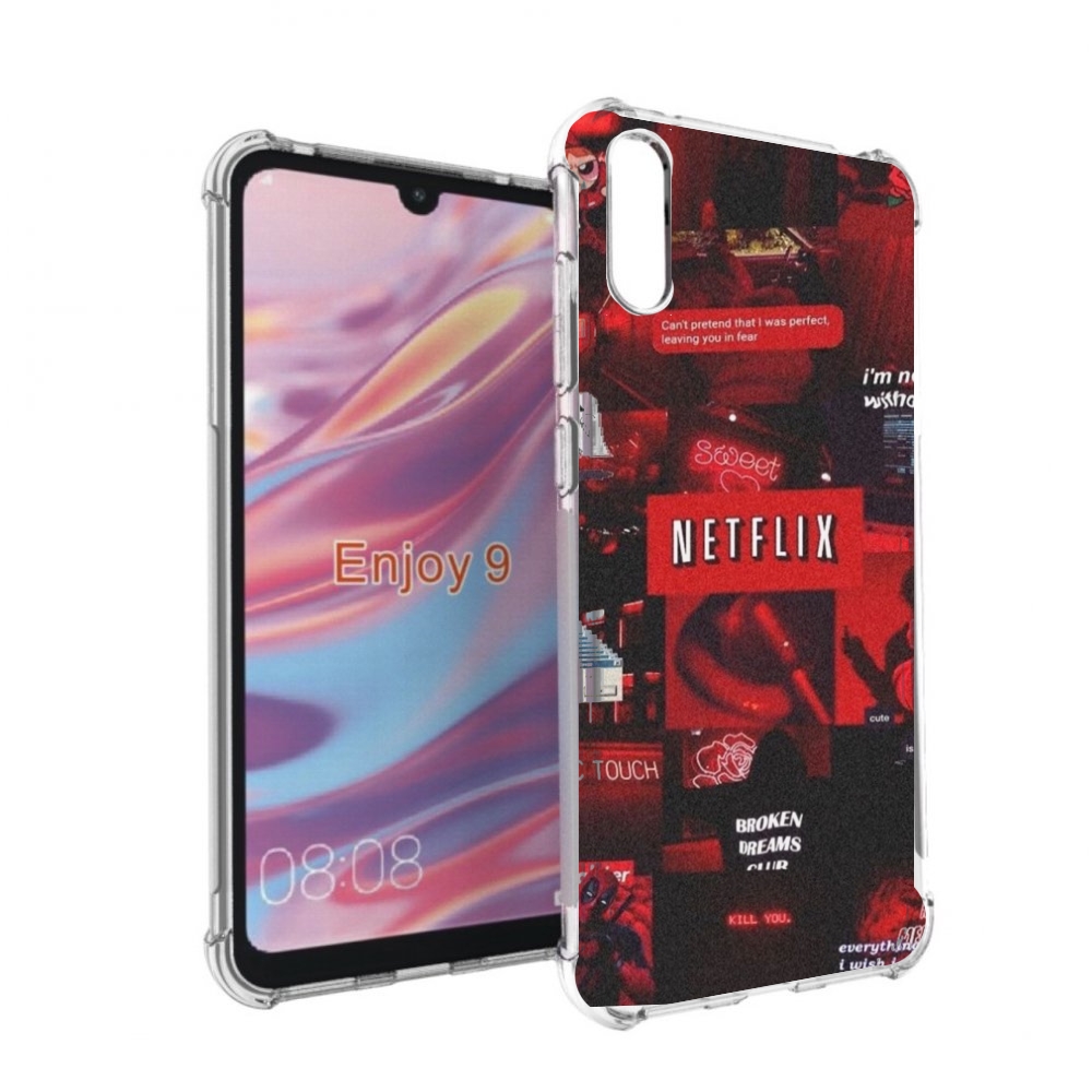 Чехол бампер MyPads Красные-проекты для Huawei Enjoy 9