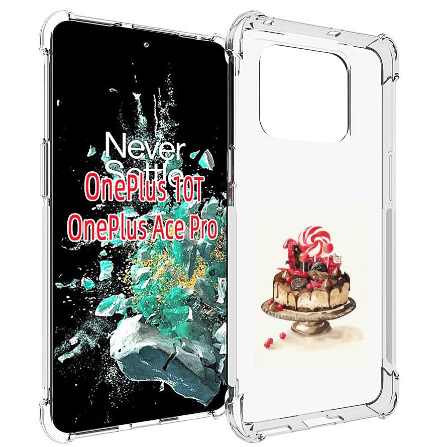 

Чехол MyPads вкусный торт для OnePlus 10T, Прозрачный, Tocco