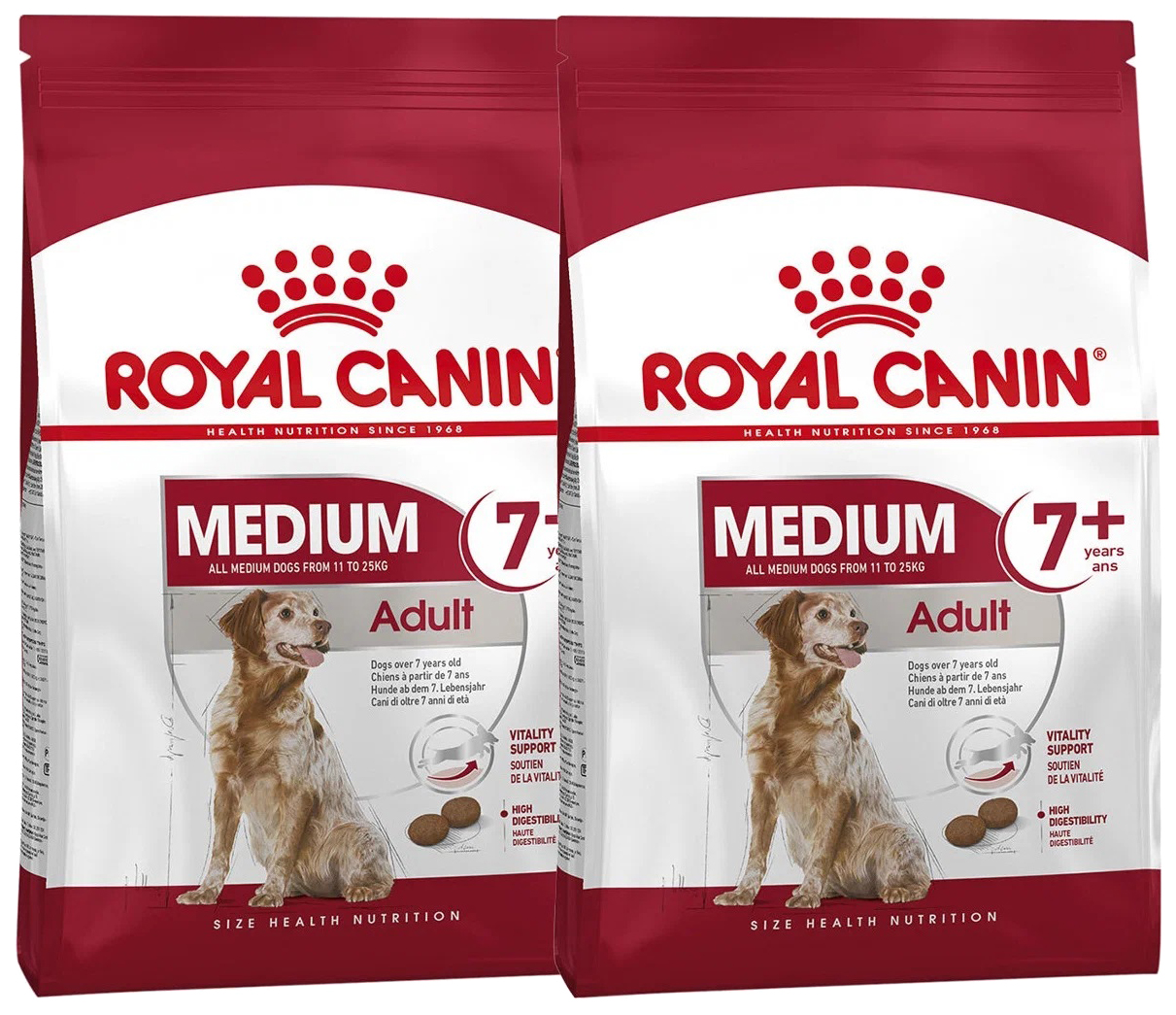 

Сухой корм для пожилых собак средних пород Royal Canin Medium Adult 7+, 2 шт по 4 кг