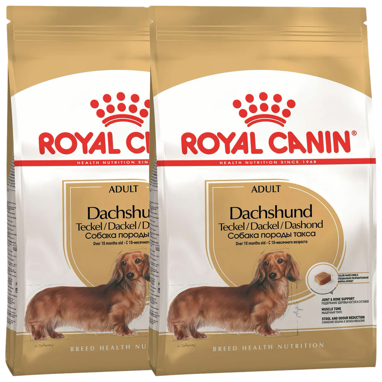 

Сухой корм для собак ROYAL CANIN DACHSHUND ADULT для такс, 2шт по 1,5кг