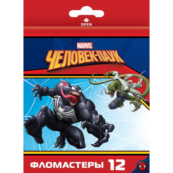 

Фломастеры 12 цв. Человек-паук в карт.короб. с европодвесом