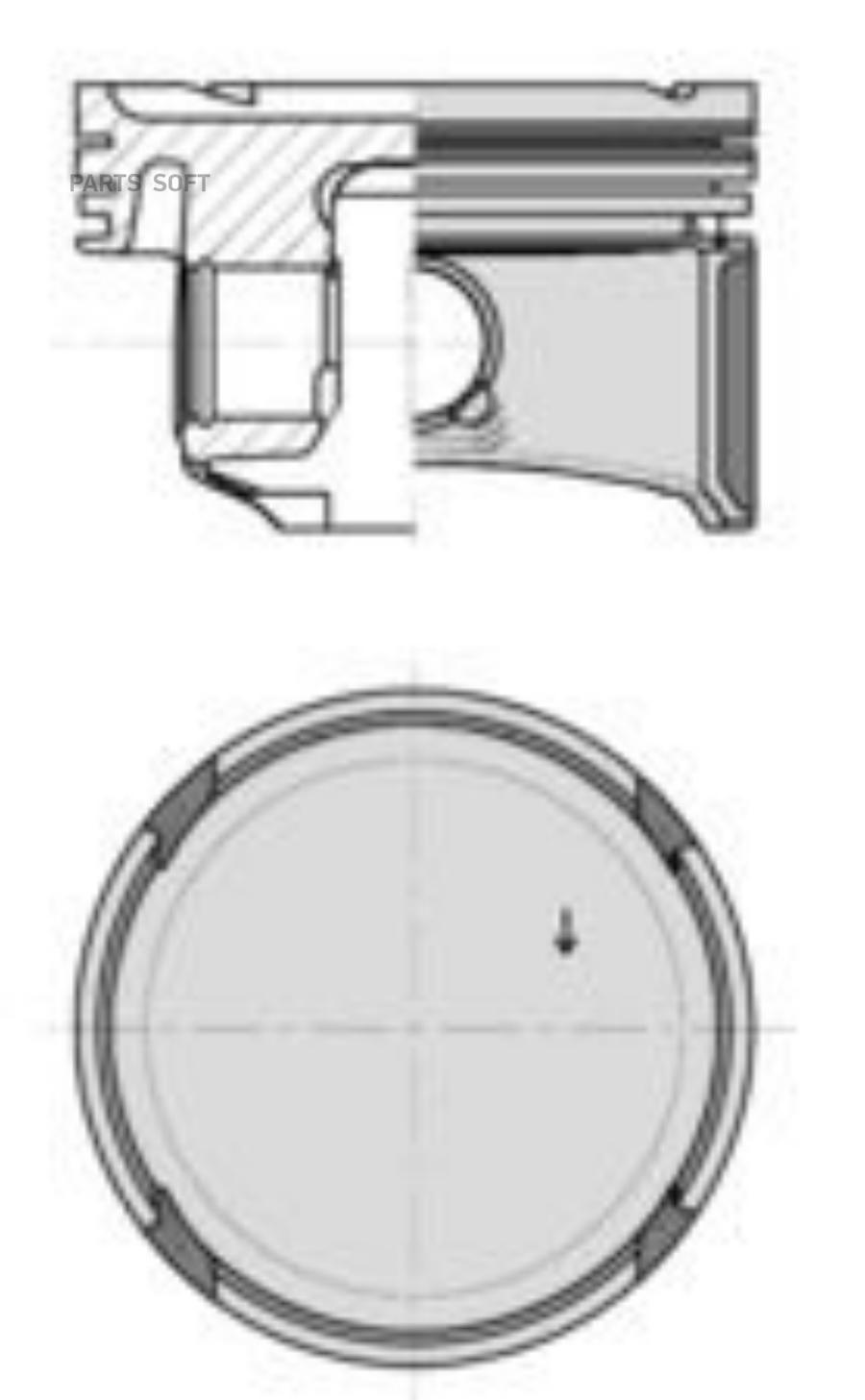 KOLBENSCHMIDT 40795600 Поршень dm76.51x1.2x1.5x2.5 STD Цена за 1 шт