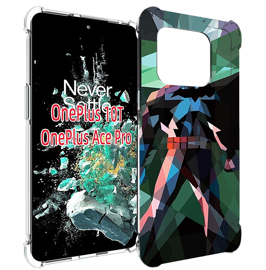 

Чехол MyPads полигональный-бэтмен-арт для OnePlus 10T, Прозрачный, Tocco