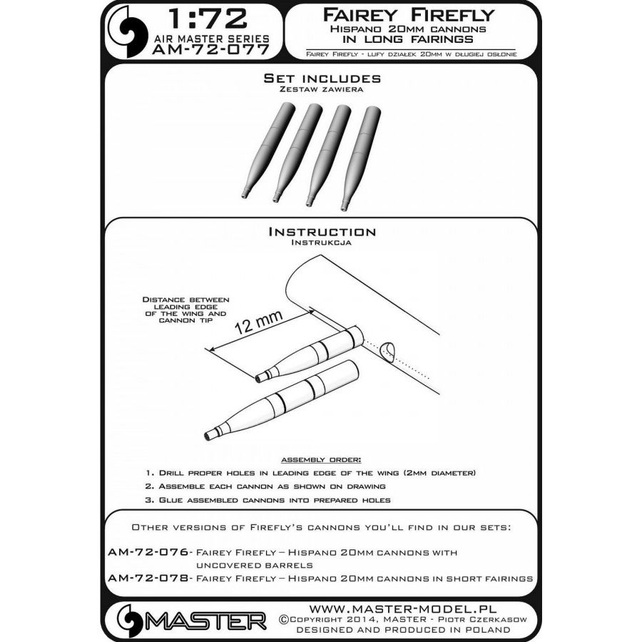 фото Am-72-077 стволы к авиационной пушке hispano 20мм для fairey firefly с длинными пламегасит master