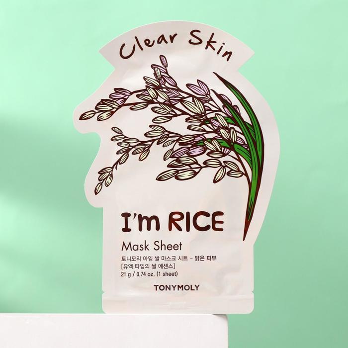 фото Tony moly маска для лица tony moly i'm rice с экстрактом риса, 21 мл