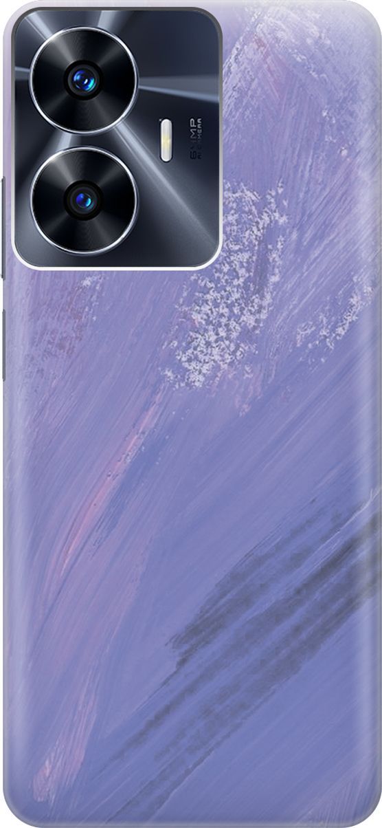 

Силиконовый чехол на Realme C55 с принтом "Сиреневые мазки", Серый;фиолетовый, 159494