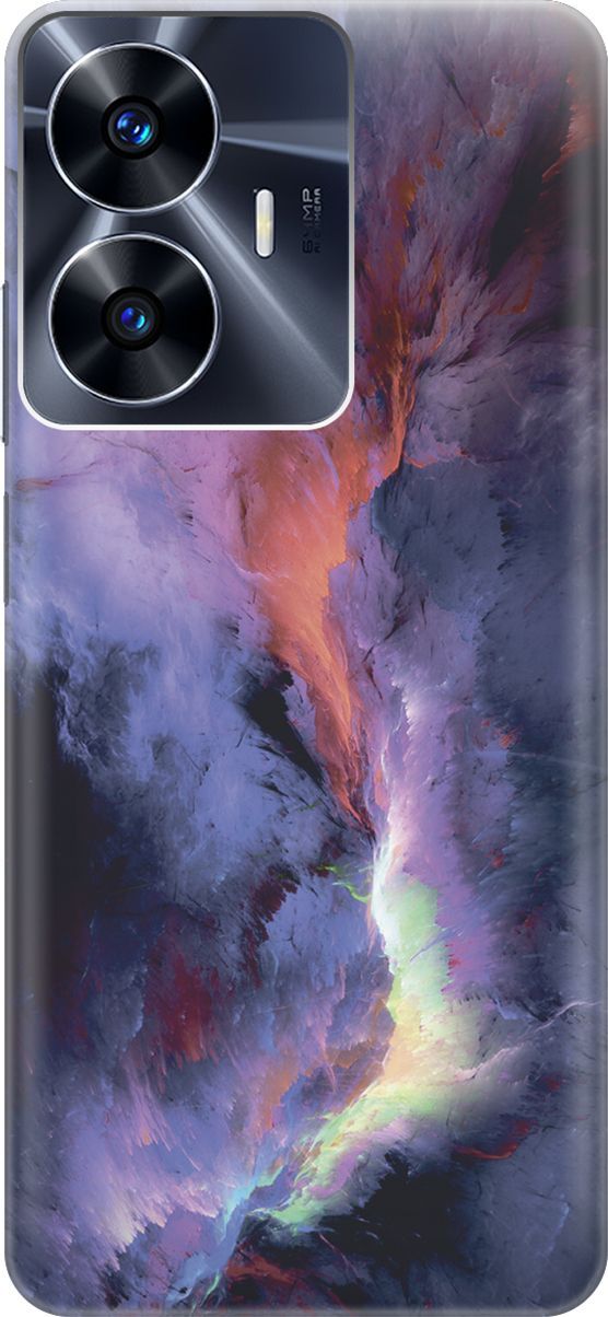 

Силиконовый чехол на Realme C55 с принтом "Гром и молния", Фиолетовый;черный, 159493