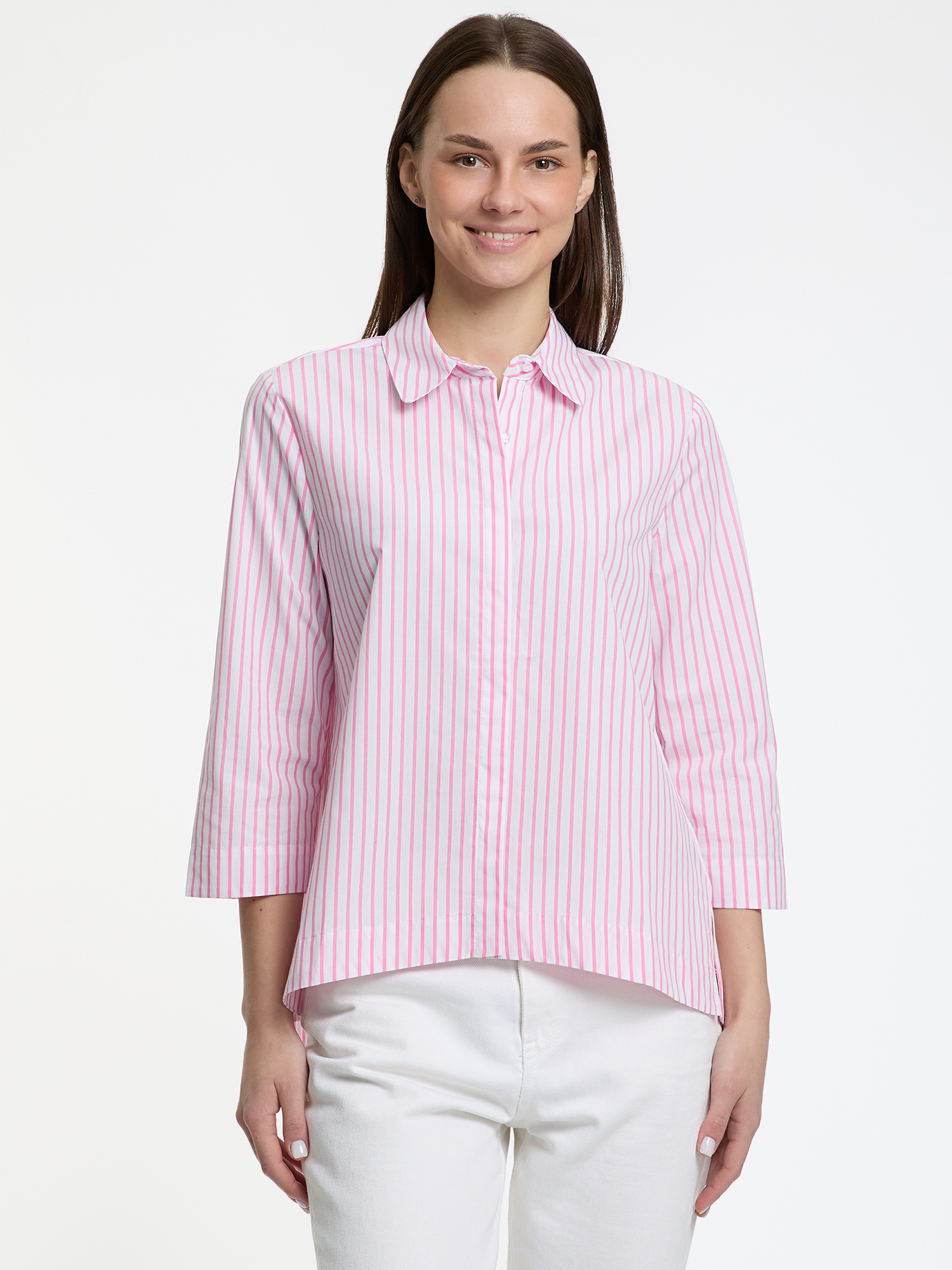Рубашка женская oodji 13K11002-11B розовая 42