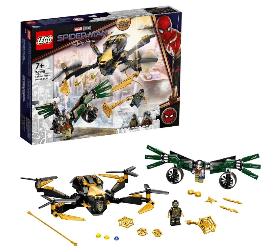 Конструктор LEGO Marvel 76195 Дуэль дронов Человека-Паука, 198 деталей lego duplo дом человека паука 10995