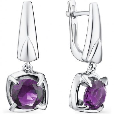 

Серьги с 2 аметистами из серебра Алкор серебро 02-1125_00АМ-00, 02-1125_00АМ-00