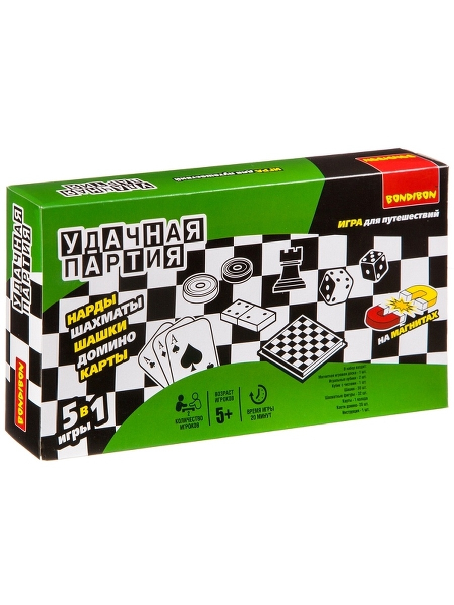 

Игра Bondibon Удачная партия 5 в 1