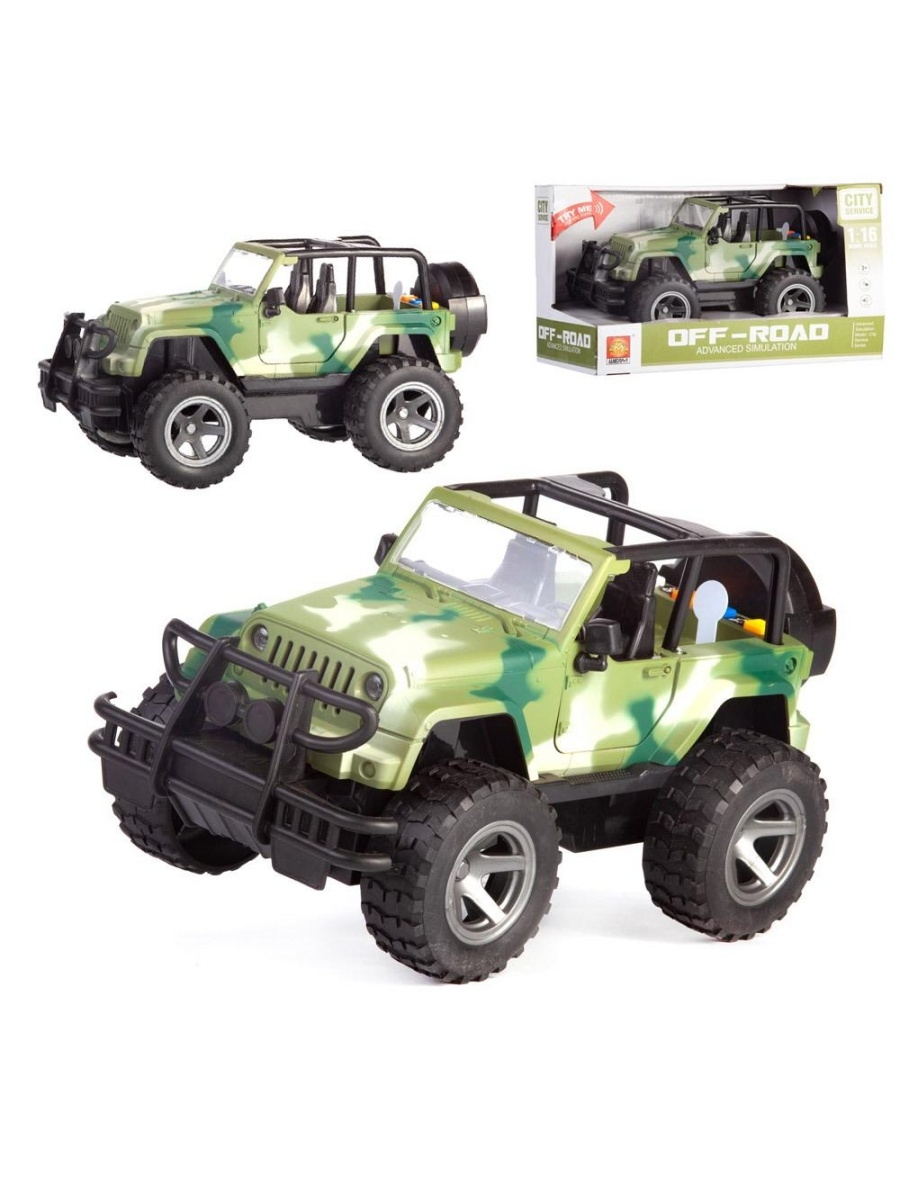 

Машинка AB Toys Джип пластмассовая, инерционная, световые и звуковые эффекты, зеленая