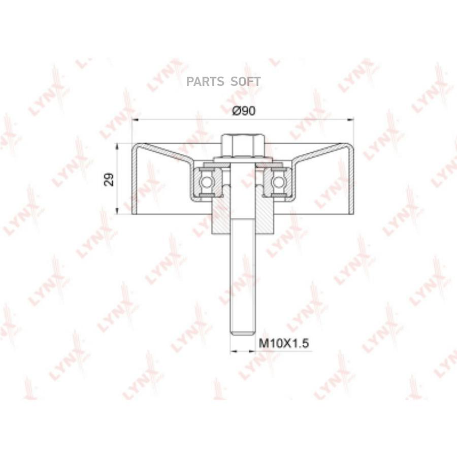 

LYNXAUTO Ролик поликлинового ремня направляющий