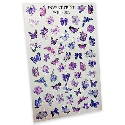 

Набор, iNVENT PRiNT, Фольгированный слайдер «Цветы. Бабочки. Веточки» №FOiL-077, 3 шт., Фиолетовый