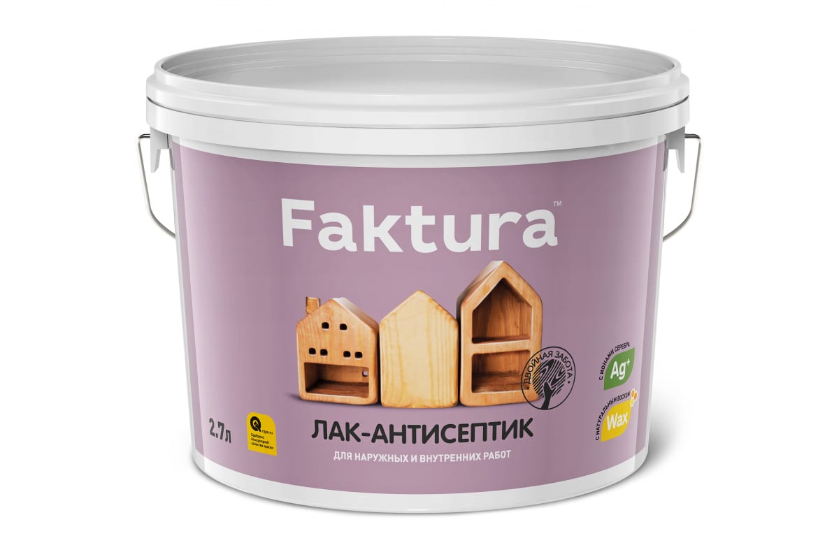 Лак-антисептик FAKTURA золотой дуб, ведро 2,7 л