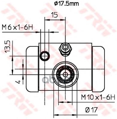 BWC252 =101-939=K1717 [4402F0] задн. торм. цил. Citroen C1, Peugeot 107 1.0i/1.4HDi 05>