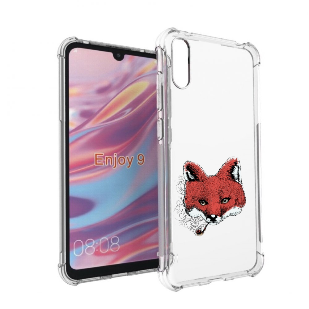 

Чехол бампер MyPads Лис с трубкой для Huawei Enjoy 9, Прозрачный, Tocco