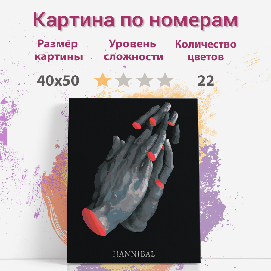

Картина по номерам Раскрасим сами рука Ганнибал холст на подрамнике 40х50 см, Ганнибал