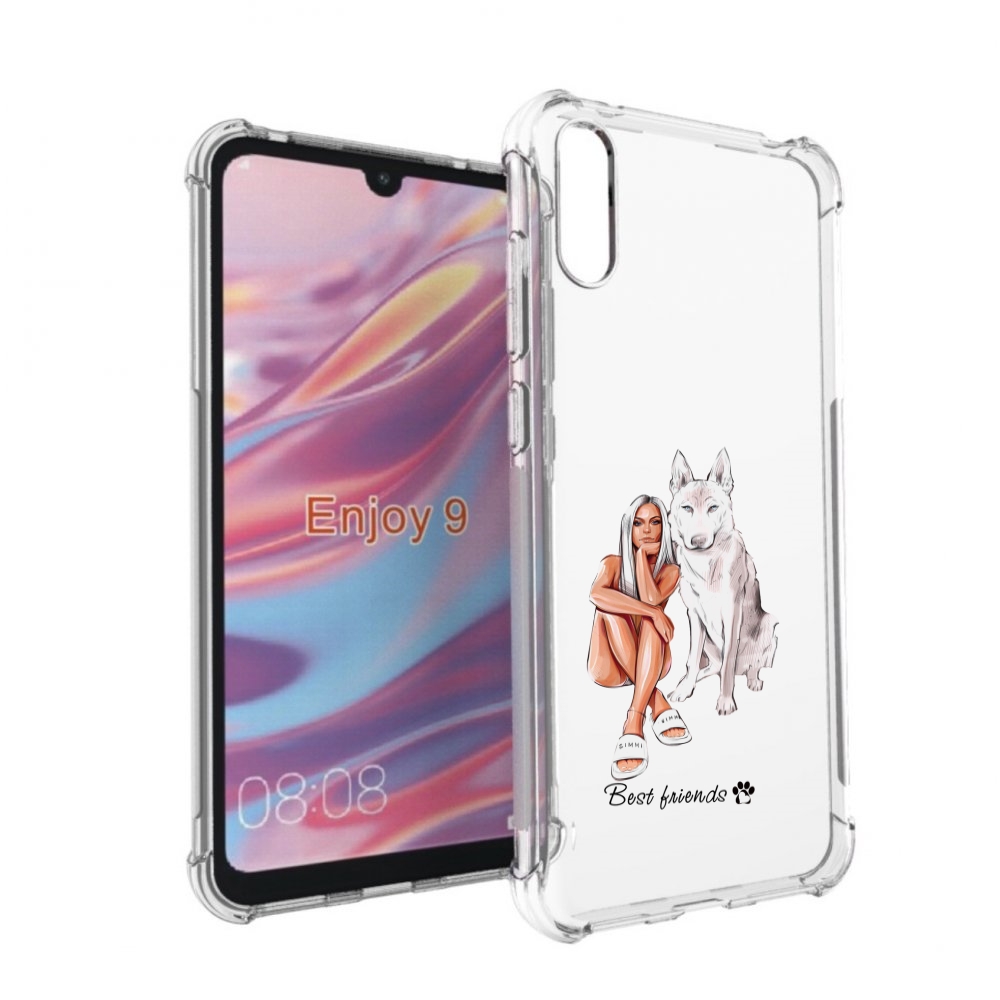 

Чехол бампер MyPads Лучшие-друзья для Huawei Enjoy 9, Прозрачный, Tocco