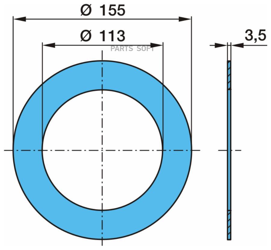 BPW 0331097150 03.310.97.15.0_кольцо уплотнительное пласт. ступицы 113x155x3.5 \BPW 1шт