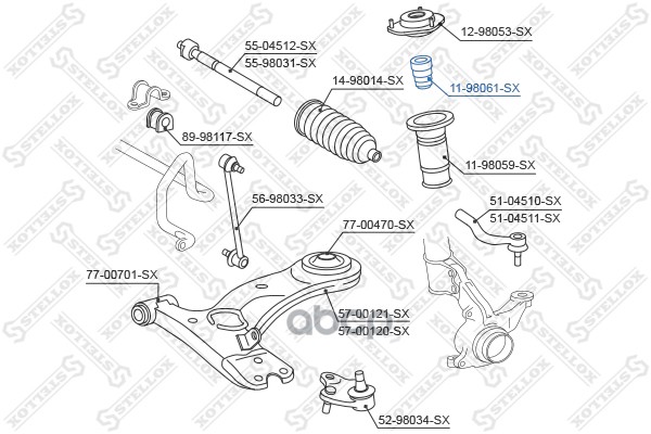 

11-98061-SX отбойник амортизатора переднего Toyota RAV 4 ACA2#/CLA2#/ZCA2# 00>