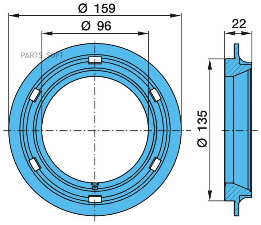 

Кольцо ступицы металл стопорная шайба 97/135/159x22 \BPW ECO 10t 1шт