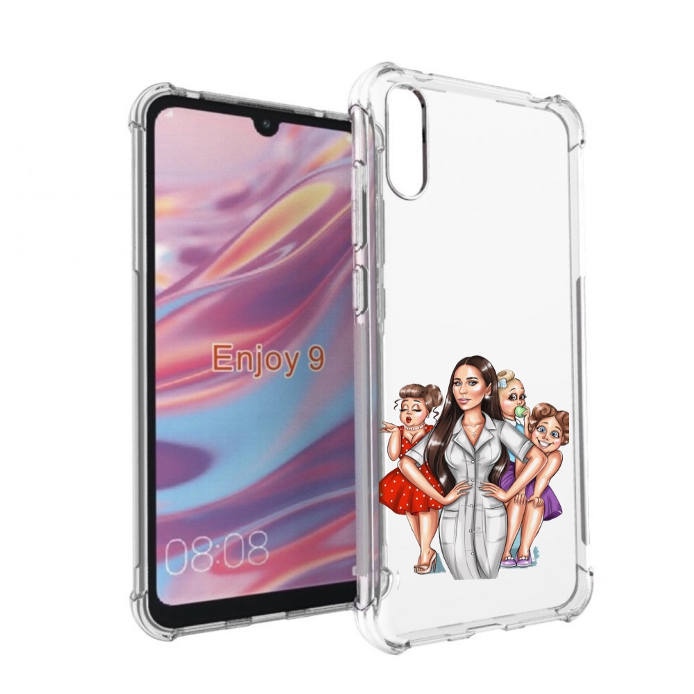 

Чехол бампер MyPads Милые-дамы женский для Huawei Enjoy 9, Прозрачный, Tocco