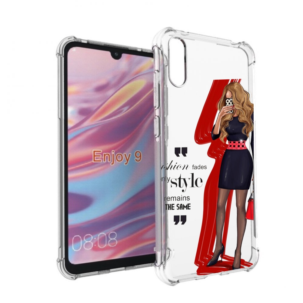

Чехол бампер MyPads Модная-девушка женский для Huawei Enjoy 9, Прозрачный, Tocco