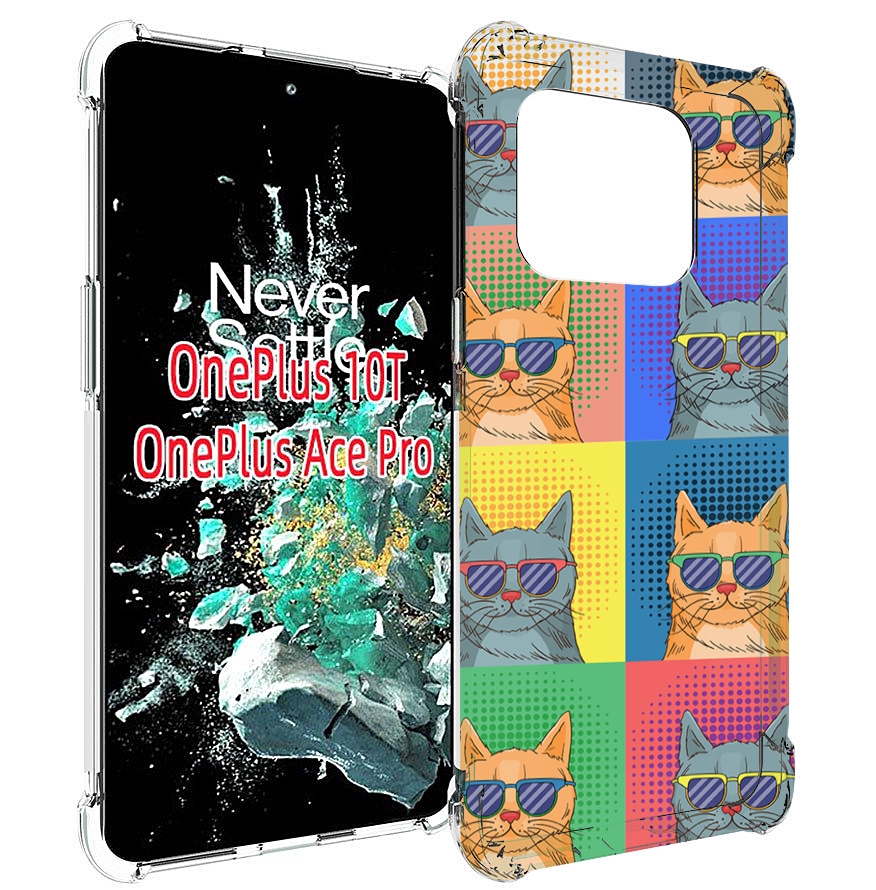 

Чехол MyPads разноцветные-коты для OnePlus 10T, Прозрачный, Tocco