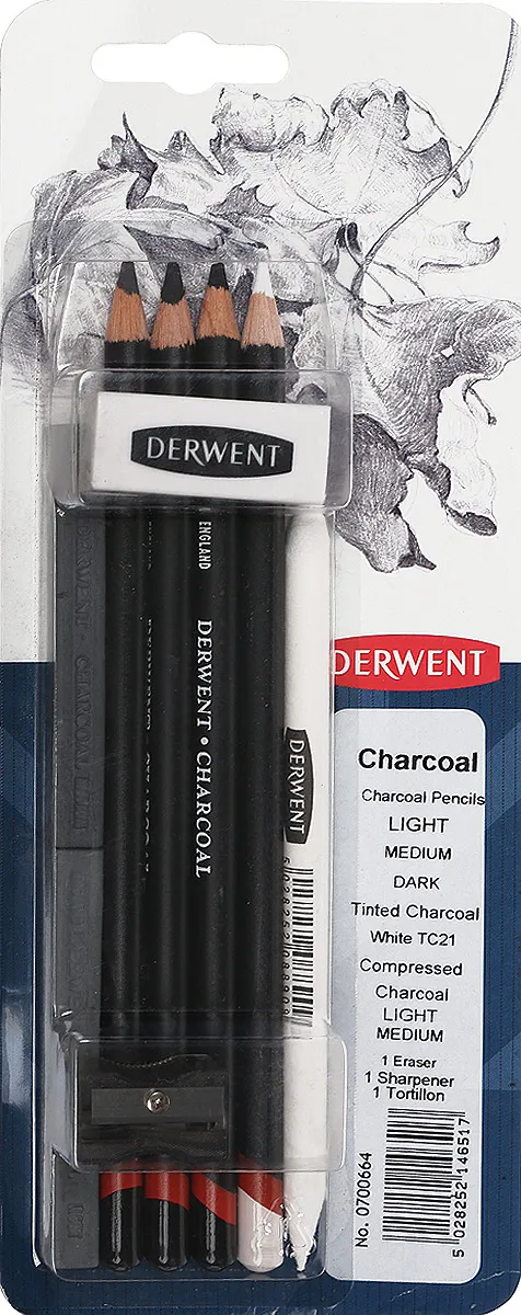 Набор угольных карандашей Charcoal 9 предметов в блистере