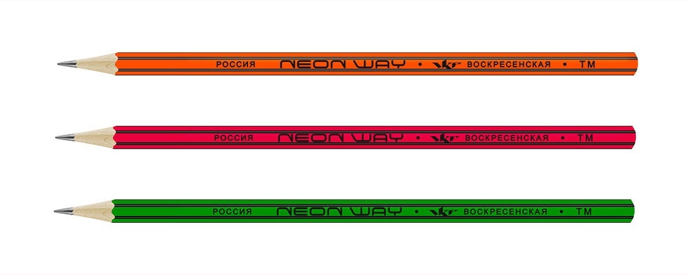 

Набор графитных карандашей ВКФ 3P-1555 Neon way с полосками на ребрах HB 10х3 шт