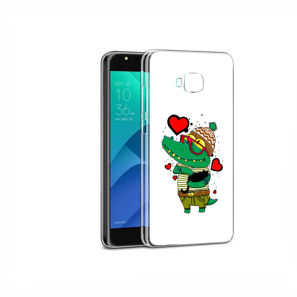 

Чехол MyPads Tocco для Asus ZenFone 4 Selfie Влюбленный крокодил, Прозрачный, Tocco