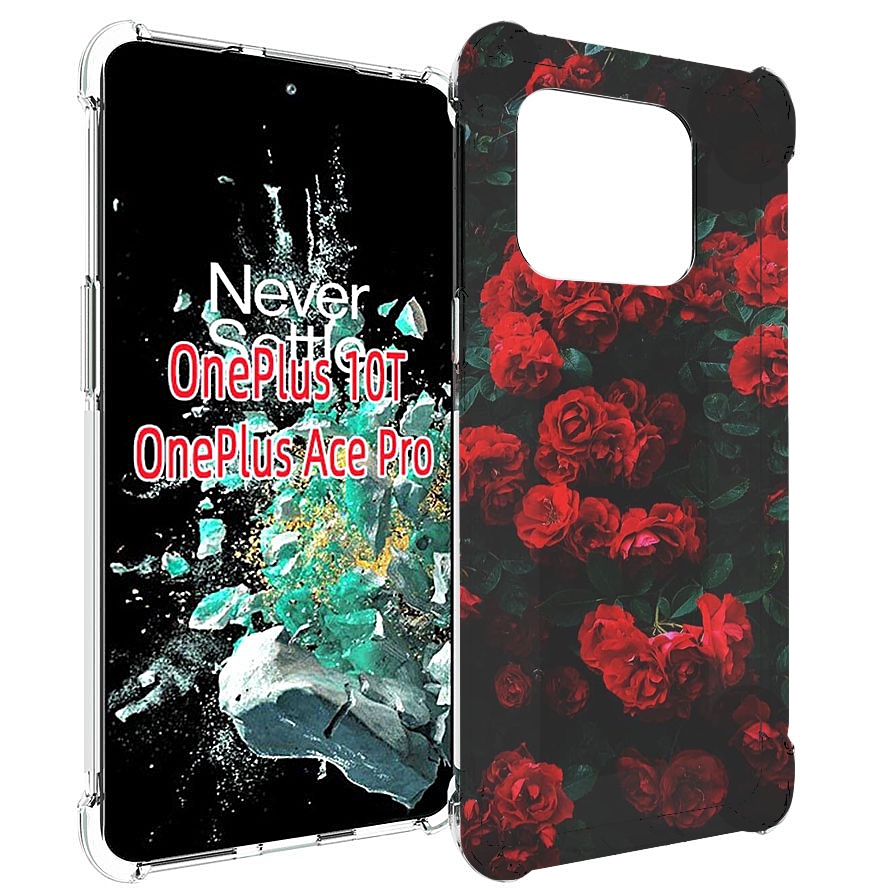 

Чехол MyPads розы-в-листьях для OnePlus 10T, Прозрачный, Tocco