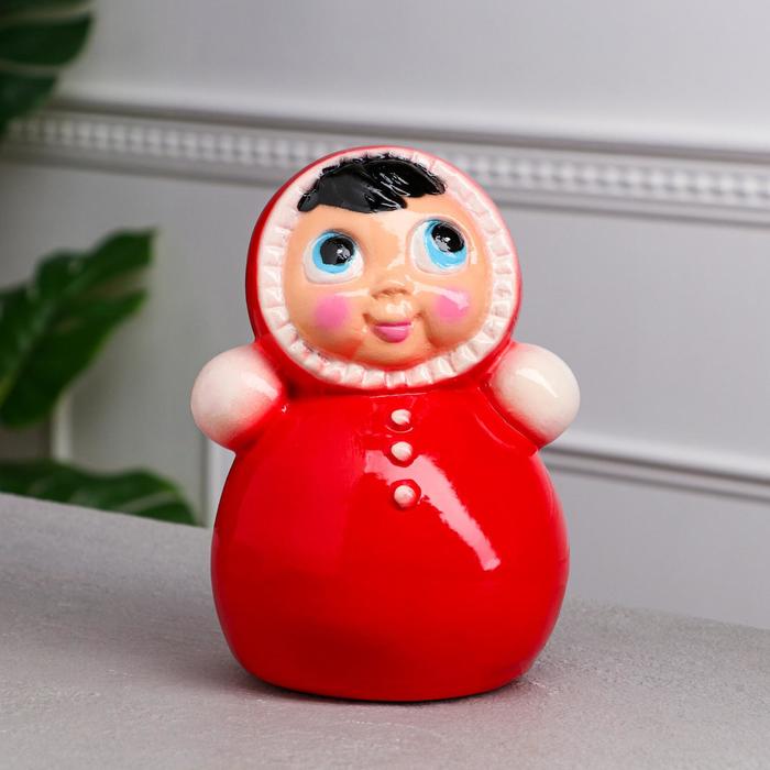 

Копилка "Неваляшка", красная, керамика, 23 см, микс