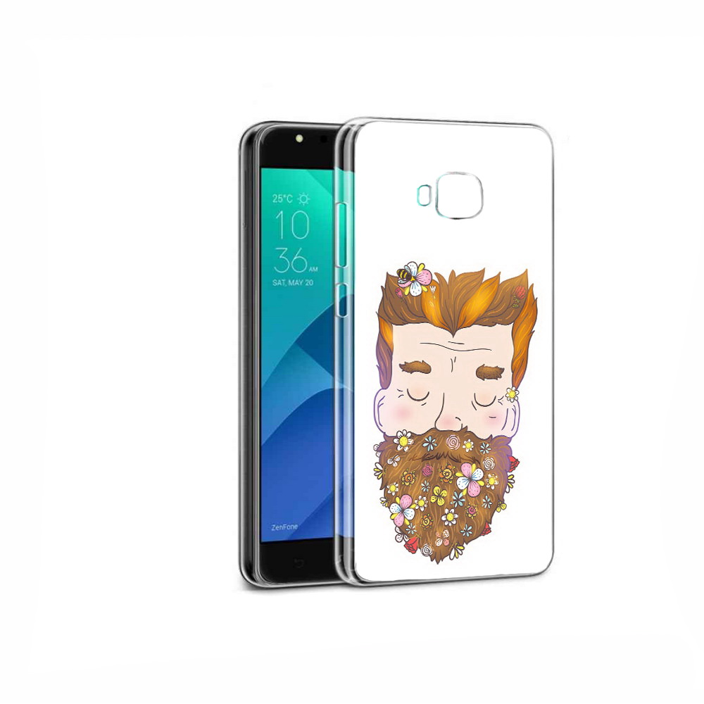 

Чехол MyPads Tocco для Asus ZenFone 4 Selfie мужчина с цветами в бороде, Прозрачный, Tocco