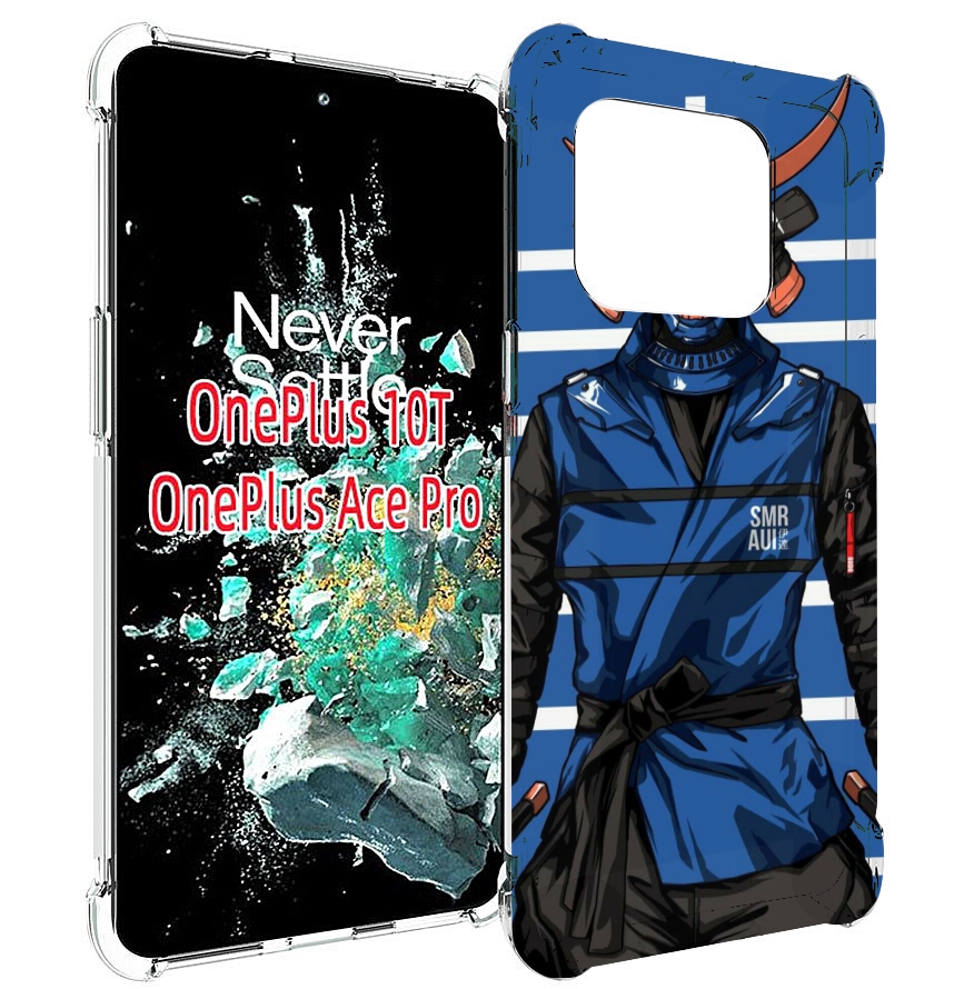 

Чехол MyPads самурай в синей форме для OnePlus 10T, Прозрачный, Tocco