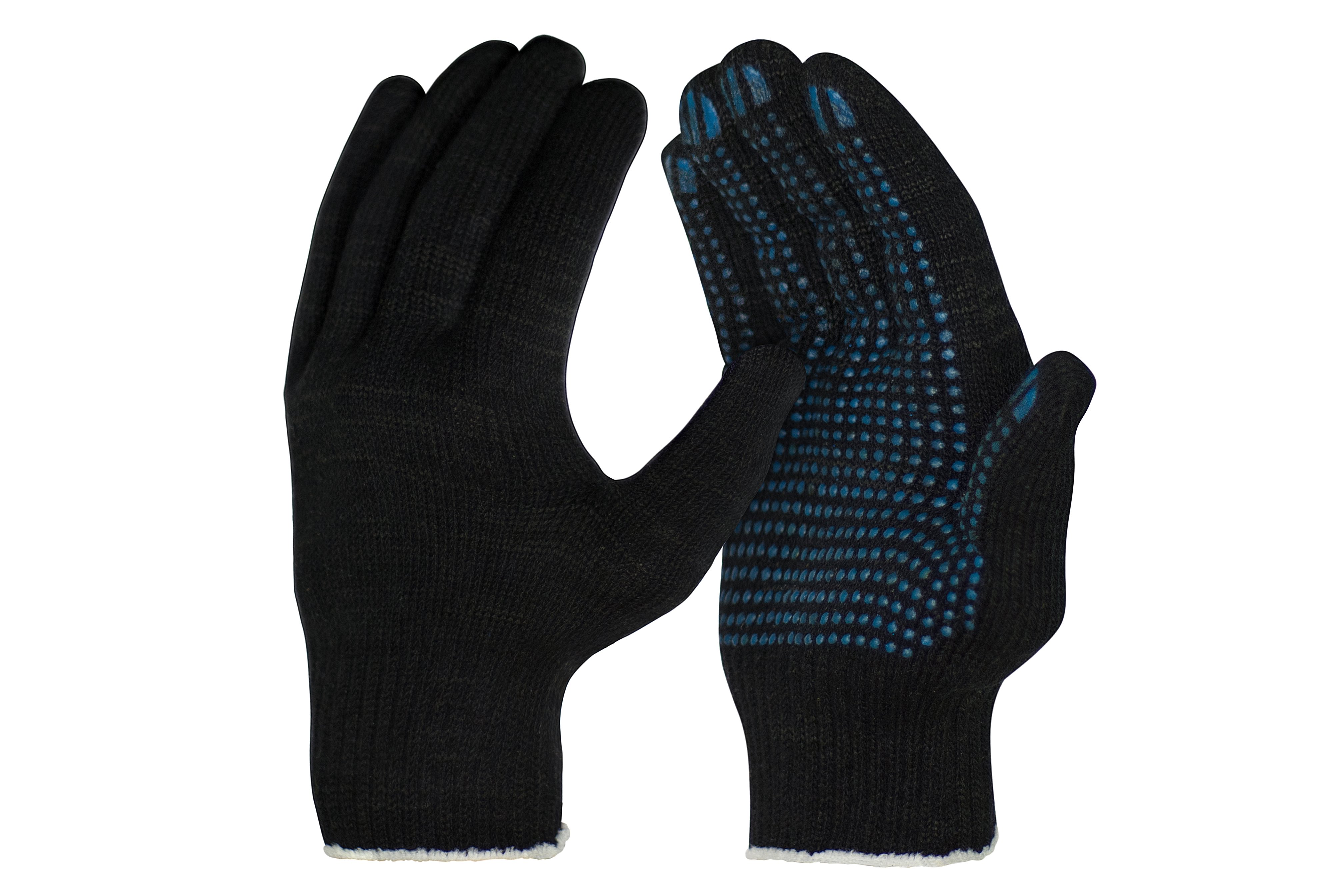 Перчатки ХБ с ПВХ 10 класс (6 нитей) 10 пар черные перчатки лидертекс 10 класс 5 нитей хб серые 50 шт
