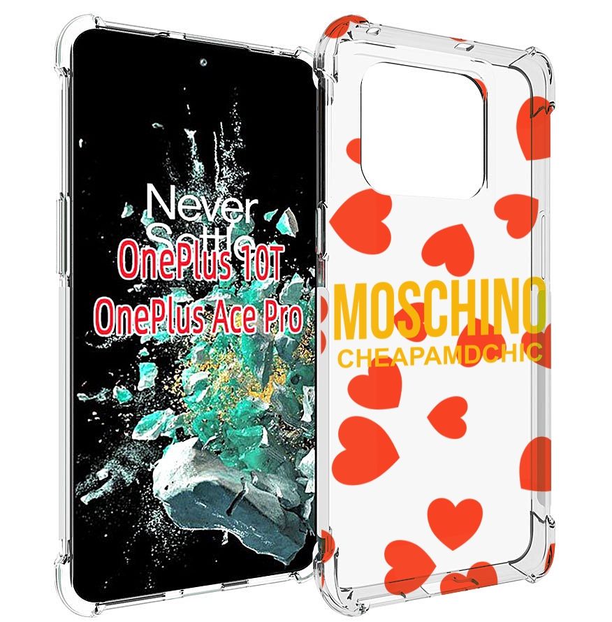 

Чехол MyPads сердца-москино для OnePlus 10T, Прозрачный, Tocco