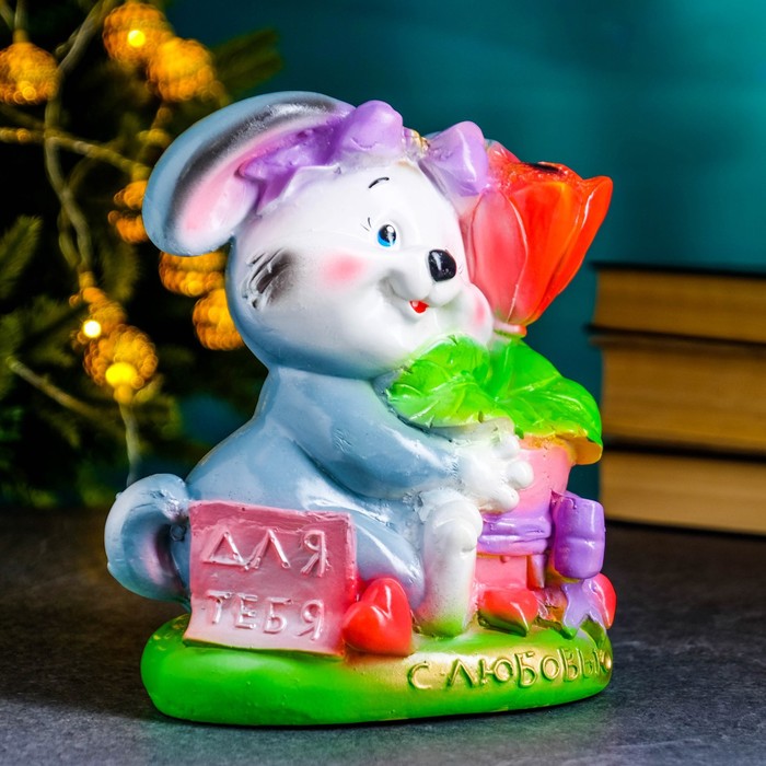 

Копилка "Зайчик с тюльпанами" 16х12х20см