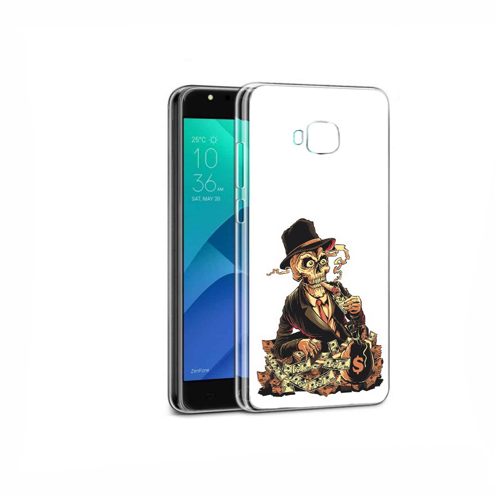 

Чехол MyPads Tocco для Asus ZenFone 4 Selfie нарисованный череп с сигаретой, Прозрачный, Tocco