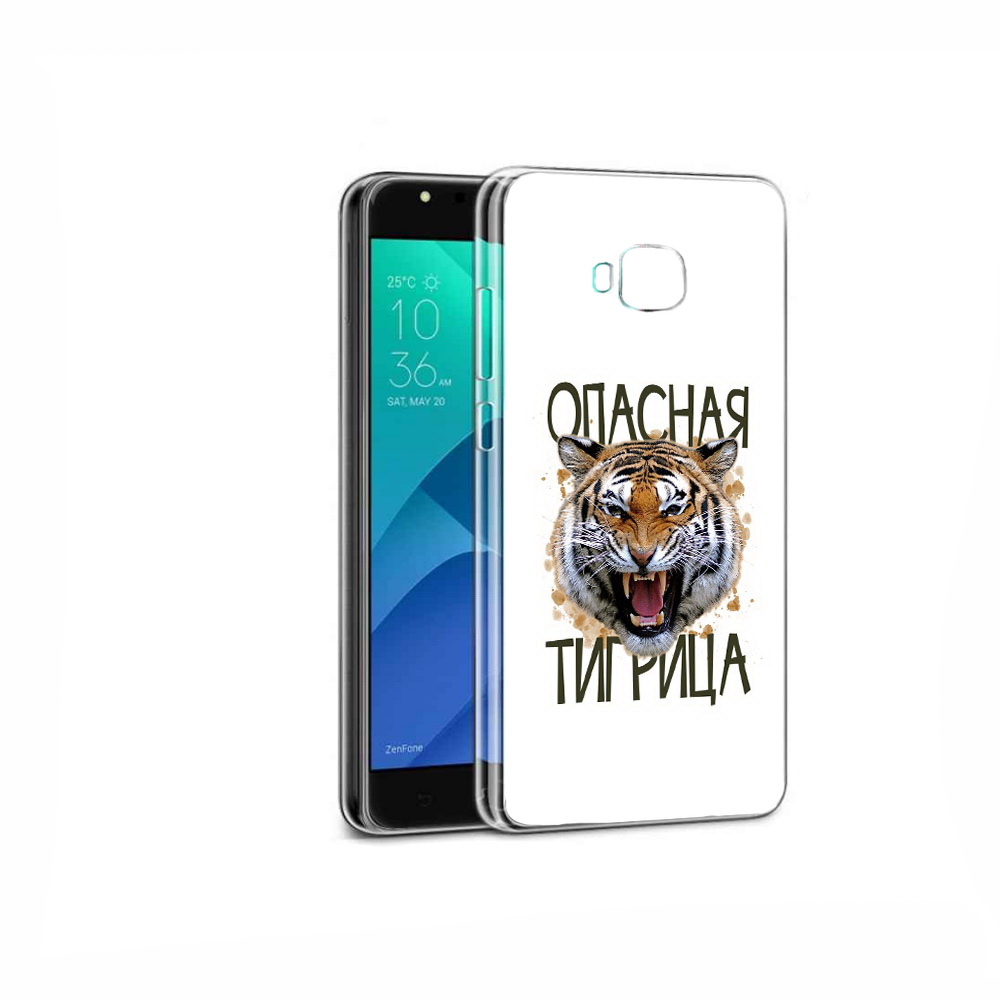 

Чехол MyPads Tocco для Asus ZenFone 4 Selfie опасная тигрица, Прозрачный, Tocco