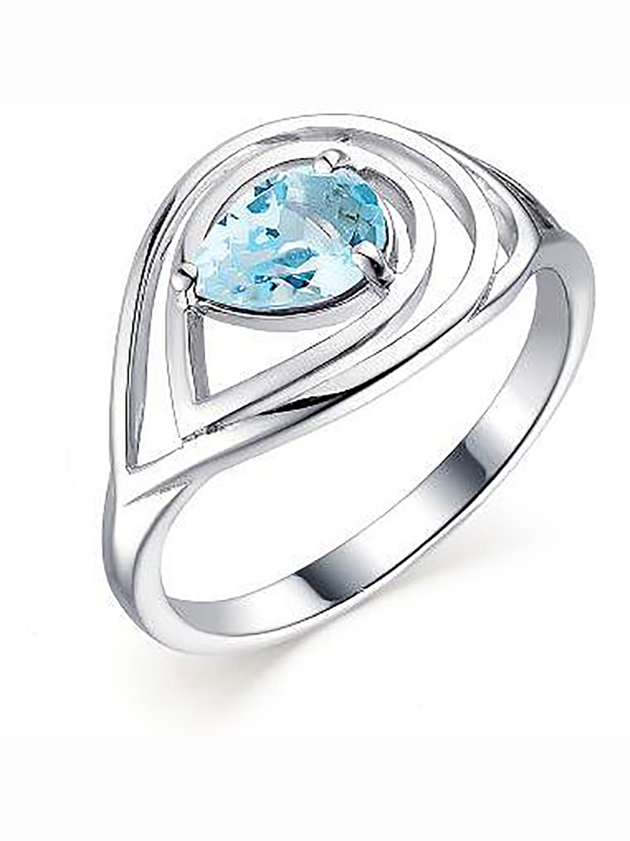 

Кольцо с 1 топазом из серебра р. 17,5 Алкор серебро 01-1737_00ТБ-00, 01-1737_00ТБ-00