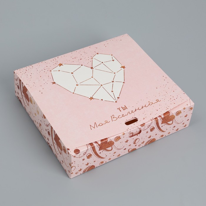 

Коробка подарочная Дарите Счастье С любовью 20 x 18 x 5 см, Розовый