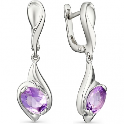 

Серьги с 2 аметистами из серебра Алкор серебро 02-1130_00АМ-00, 02-1130_00АМ-00