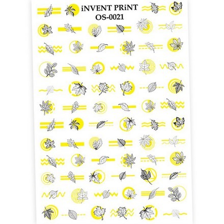 

Набор, iNVENT PRiNT, Слайдер-дизайн «Осень. Веточки. Листья» №OS-21, 3 шт., Желтый;черный