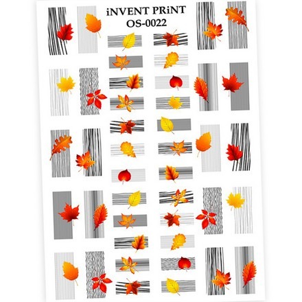 

Набор, iNVENT PRiNT, Слайдер-дизайн «Осень. Веточки. Листья» №OS-22, 3 шт., Желтый;красный;черный