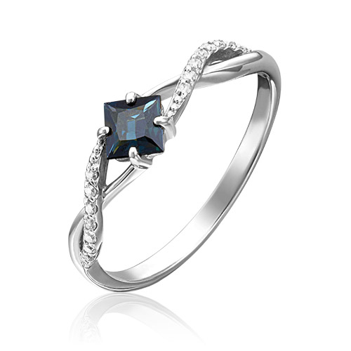 

Кольцо из золота с сапфиром/бриллиантом р. 17 PLATINA jewelry 01-1549-00-105-1120-30, 01-1549-00-105-1120-30