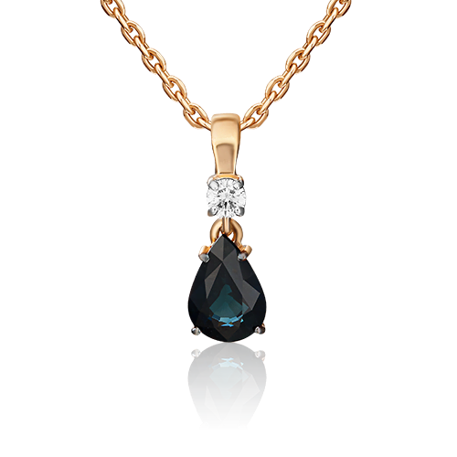 

Кулон из красного золота PLATINA jewelry 03-0064-00-105-1110-30, сапфир/бриллиант, 03-0064-00-105-1110-30